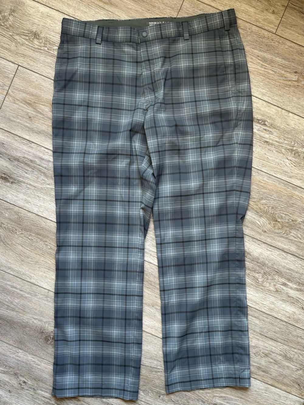 Nike Golf Tour Performance DriFit Pants Gray Plaid 36x30